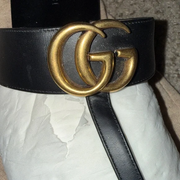Gucci Marmont Leather Thong Sandal with Double G (GG) — Black Size 40 - Picture 10 of 14